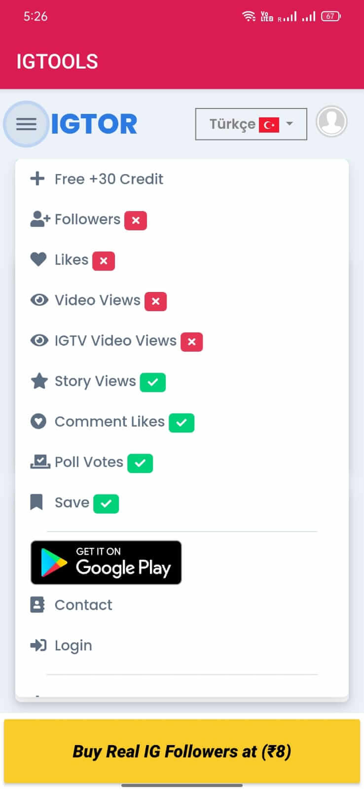 Screenshot IGTools APK v9S untuk Android