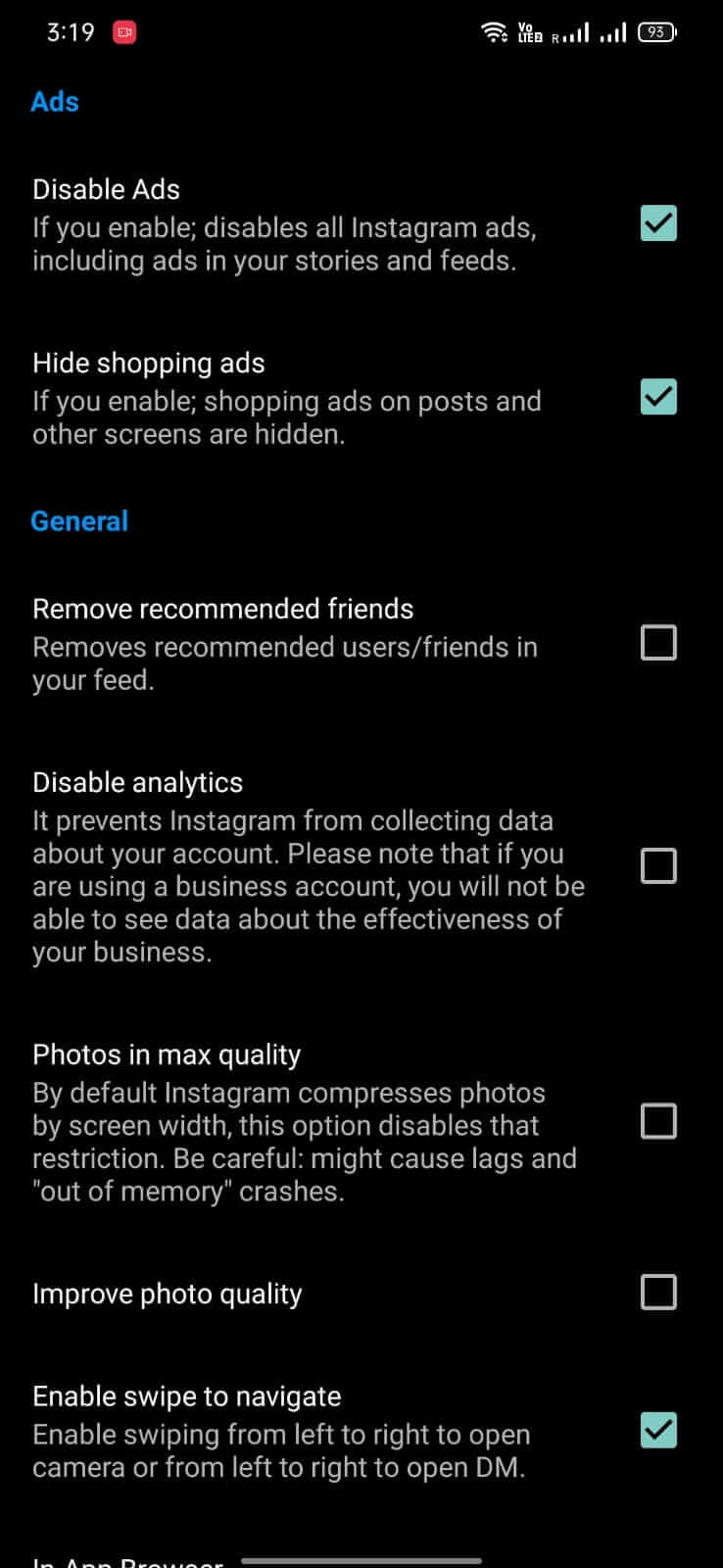 Screenshot Insta Aero APK