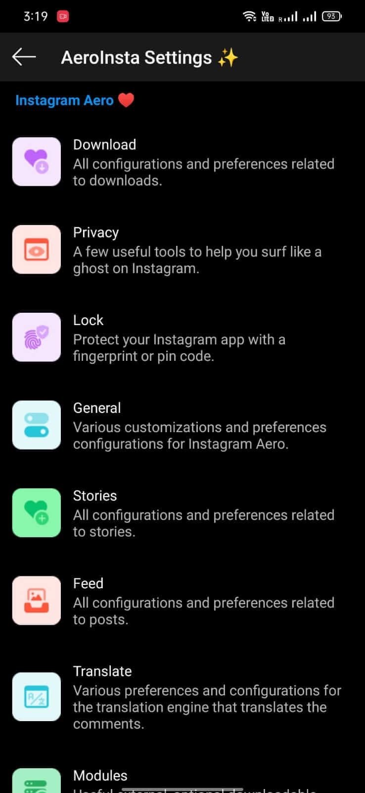Screenshot Insta Aero APK